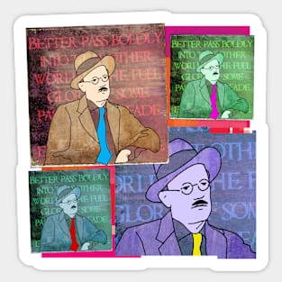 JAMES JOYCE, IRISH POET, COLLAGE Sticker